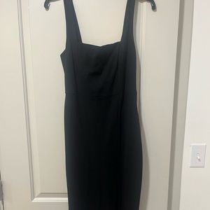 Lulus Black Square Neck Midi Dress
